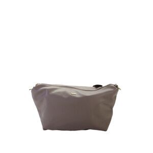 Remi & Reid Womens Leather Multi-Compartment Zip Up Shoulder Bag Taupe
